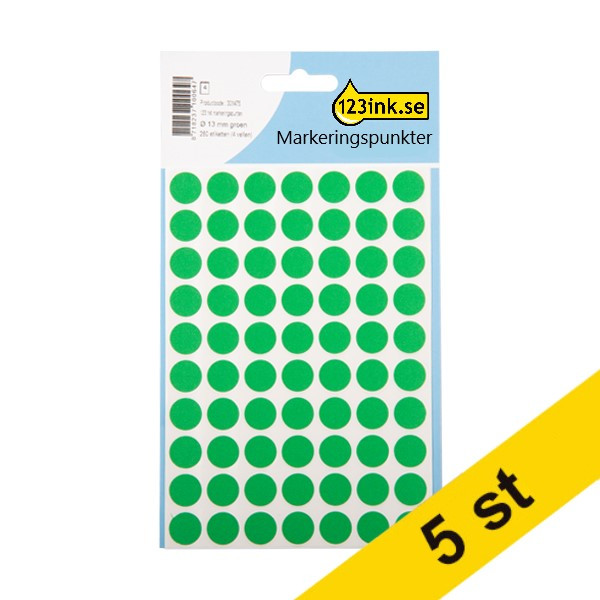 Markeringspunkter 13mm Ø grön | 123ink | 280st x5  301509 - 1