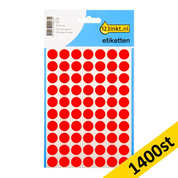 Markeringspunkter 13mm Ø röd | 123ink | 1.400st 301508 - 1