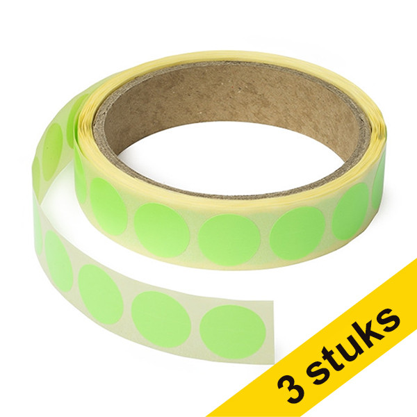 Markeringspunkter 18mm Ø | neongrön | 123ink | 1.000st x3  035240 - 1