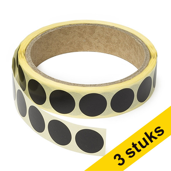 Markeringspunkter 18mm Ø | svart | 123ink | 1.000st x3  035237 - 1