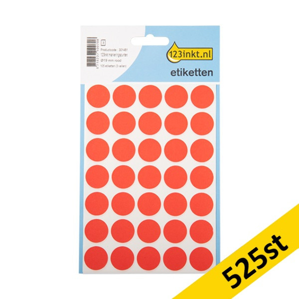Markeringspunkter 19mm Ø röd | 123ink | 525st 301515 - 1