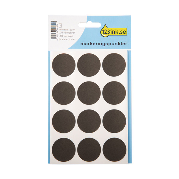 Markeringspunkter 32mm Ø | svart | 123ink | 240st⭐  301491 - 1