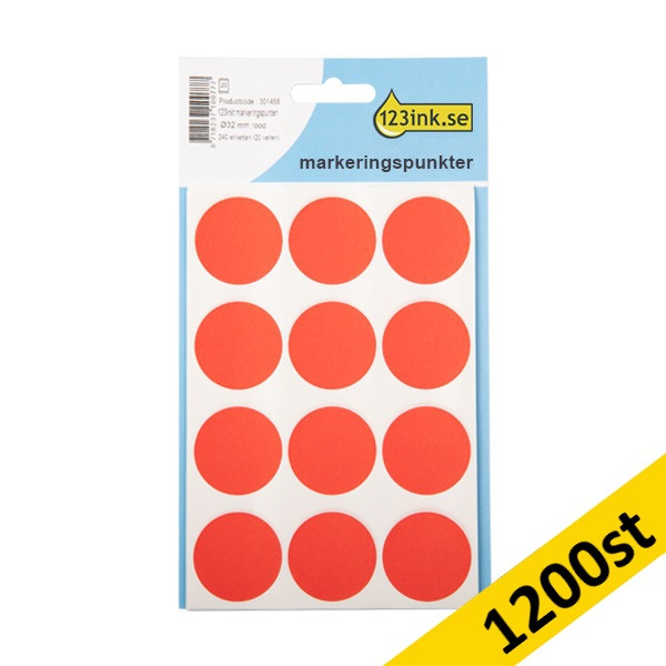 Markeringspunkter 32mm Ø röd | 123ink | 1.200st 301522 - 1