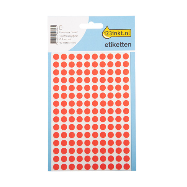 Markeringspunkter 8mm Ø | röd | 123ink | 450st 1842C 3010C 3177C AV-PSA08RC 301467 - 1