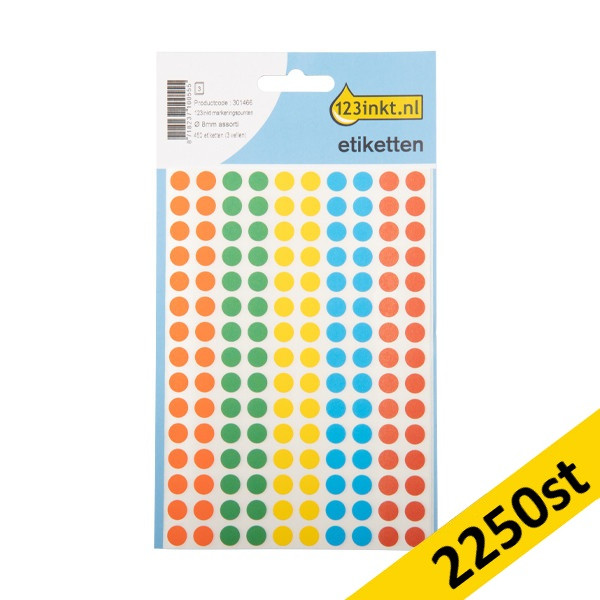 Markeringspunkter 8mm Ø blandade färger | 123ink | 450st x5⭐ 301500 - 1