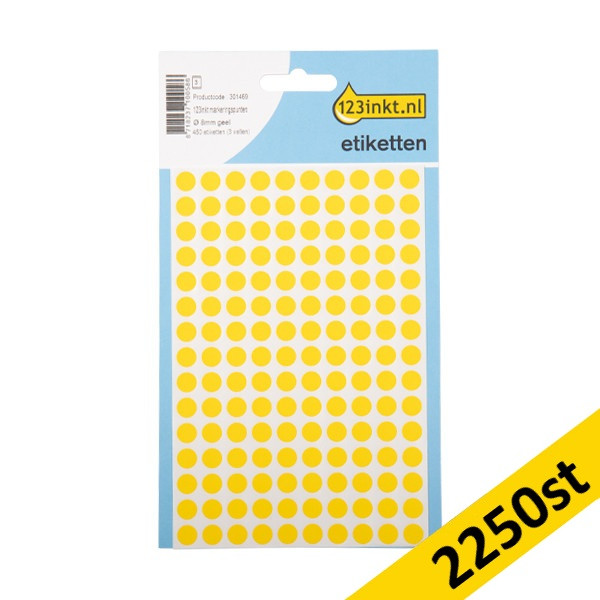 Markeringspunkter 8mm Ø gul | 123ink | 450st x5 301503 - 1