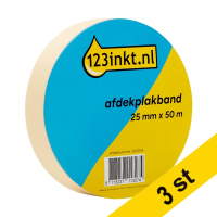 Maskeringstejp 25mm x 50m | 123ink | 3st