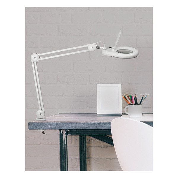 Maul LED förstoringslampa med bordsklämma | MAULviso | vit 8263402 402161 - 4