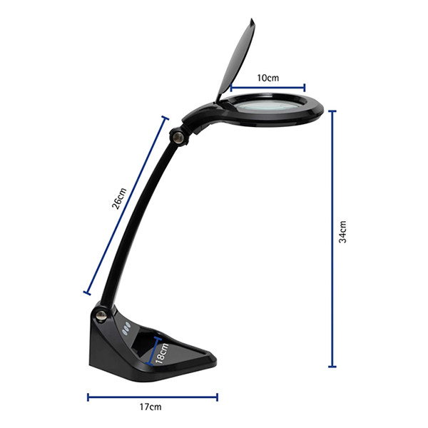 LED förstoringslampa med lampfot, dimbar | Maul Iris | svart 424846 - 2