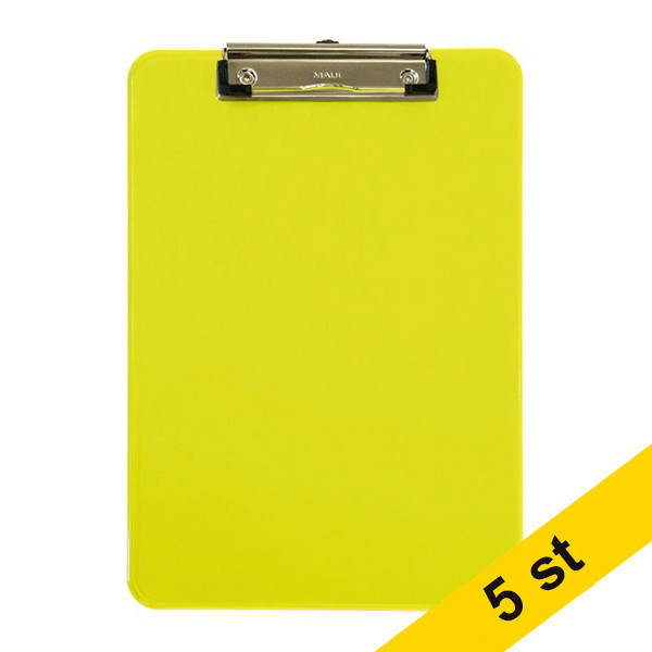 Skrivplatta A4 stående | Maul | plast | neongul | 5st 402452 - 1