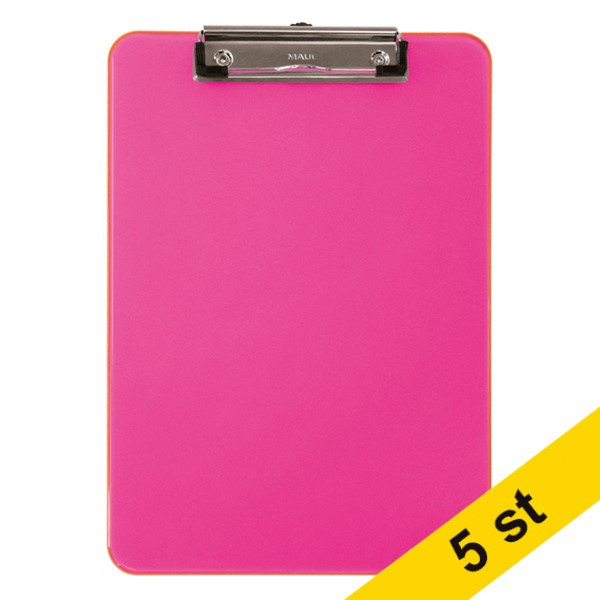 Skrivplatta A4 stående | Maul | plast | neonrosa | 5st 402447 - 1