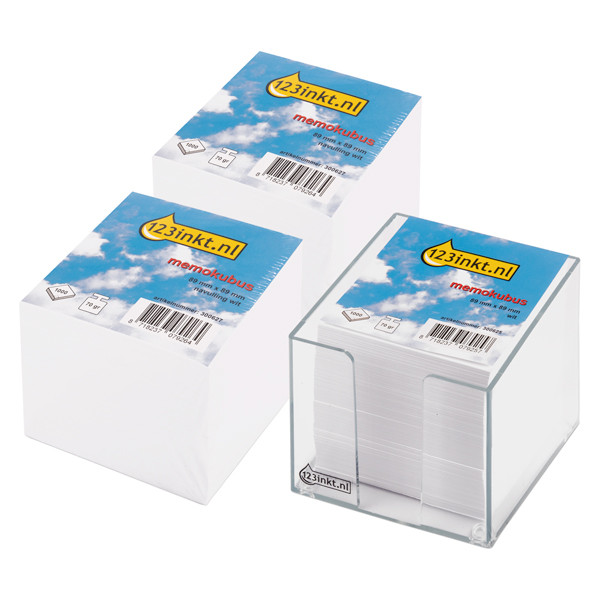 Memokub (plast) + refill | 123ink | 1.000 ark | 3st  300629 - 1
