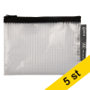 Meshpåse A6 med blixtlås | 123ink svart 5st 300605 - 1
