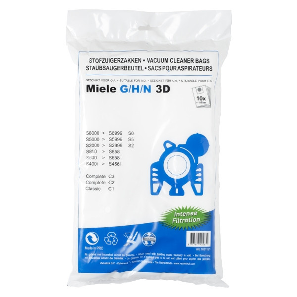 Miele G | H | N 3D dammsugarpåsar | 10 påsar + 1 filter (varumärket 123ink)  SMI01006 - 1