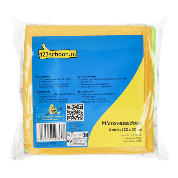 Mikrofiberdukar 32x32cm | blandade färger | 123ink | 6st SDR00047 - 2