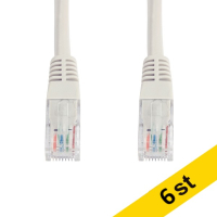 Nätverkskabel CAT6a U/UTP | 0,5m | grå | 123ink 6st  302499