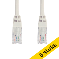 Nätverkskabel CAT6a U/UTP | 1m | grå | 123ink 6st  302500