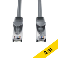 Nätverkskabel CAT7 S/FTP | 0,5m | grå | 123ink | 4st  302506