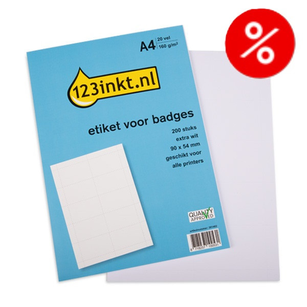 Namnskyltsetiketter | 90 x 54mm | vit | 123ink | 200st⭐ 238597 - 1