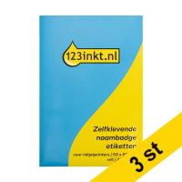 Namnskyltsetiketter bläckstråleskrivare | 80 x 50mm | vit | ​​​​​​​123ink | 200st x3 302328