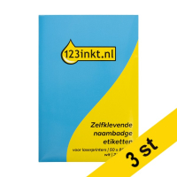 Namnskyltsetiketter laserskrivare | 80 x 50mm | vit | ​​​​​​​123ink | 200st | 3 förpackningar