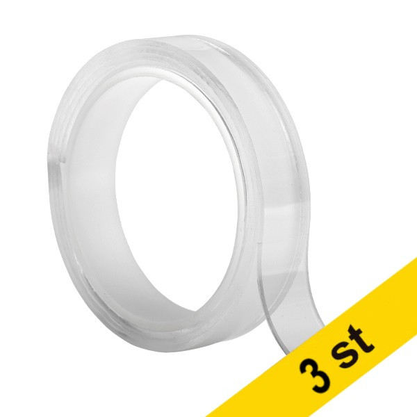 Nanotejp dubbelsidig 20mm x 1m | 123ink | transparent | 3st  302157 - 1