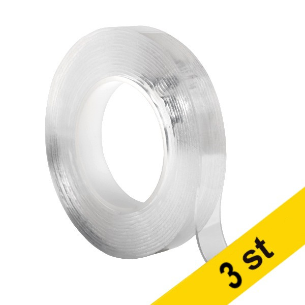 Nanotejp dubbelsidig 20mm x 5m | transparent | 123ink | 3st 302159 - 1
