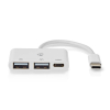 USB-hub 3 portar | USB-C 2.0 till 2xA och 1xC | Nedis K120200097 - 1