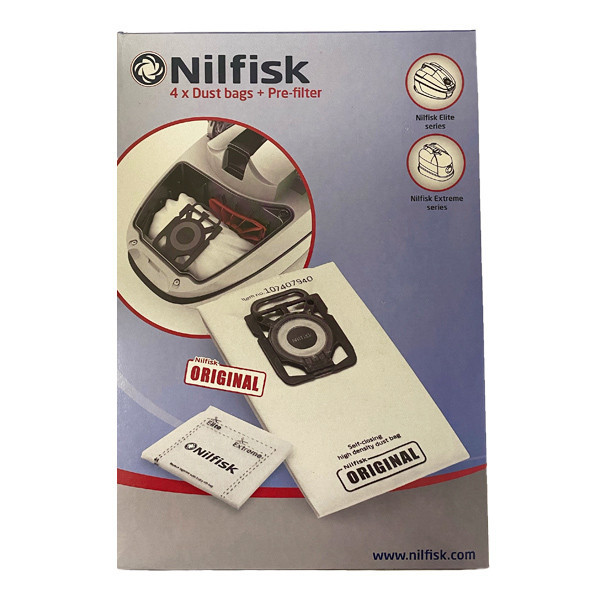 Nilfisk 107407940 | dammsugarpåsar | 4 påsar (original) SNI01024 - 1