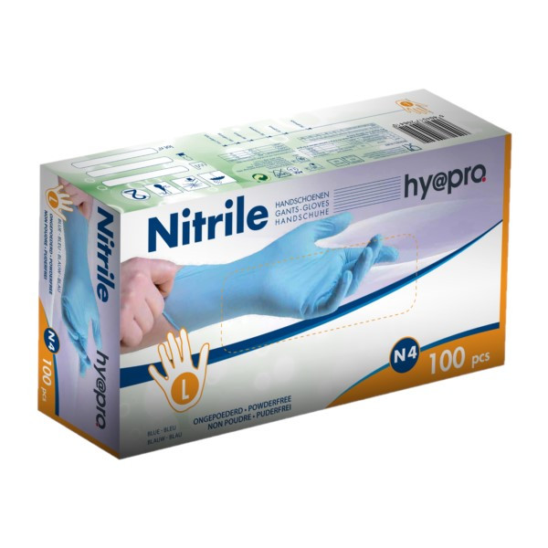 Nitrilhandskar | storlek L | puderfria | blå | 100st | varumärket 123ink 9000896 9001166 SDR00487 - 1