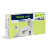 Nitrilhandskar | storlek M | puderfria | vit | 100st | Merbach  SME00089