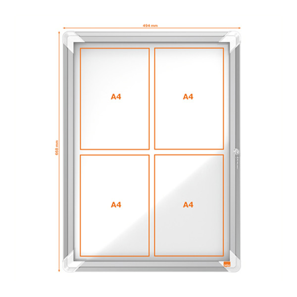 [] Skyltskåp låsbar 4x A4 | utomhus | Nobo Premium Plus 247484 - 1