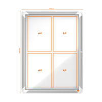 [] Skyltskåp låsbar 4x A4 | utomhus | Nobo Premium Plus 247484