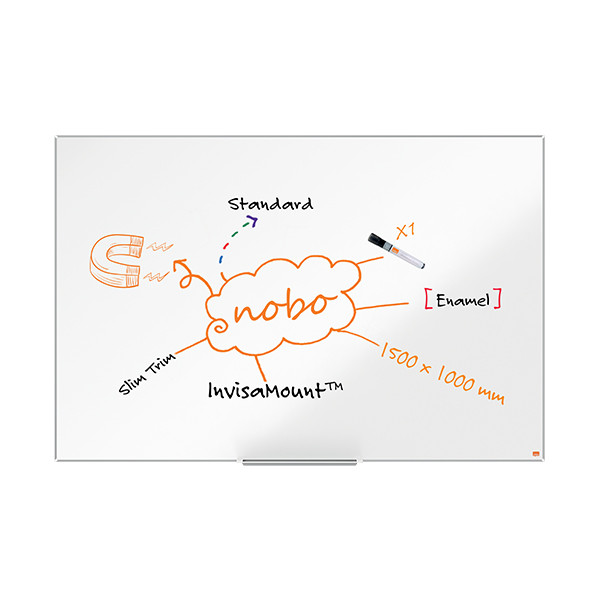 [] Whiteboard 150 x 100cm magnetisk emalj | Nobo Impression Pro 247409 - 4