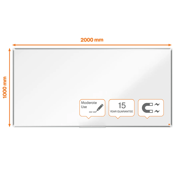 | Whiteboard 200 x 100cm magnetlackerat stål | Nobo Premium Plus [PALLFRAKT] 427007 - 2