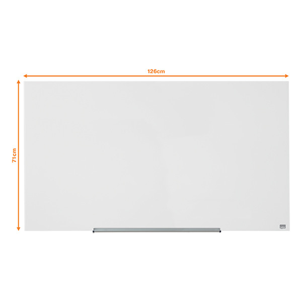 Glastavla 126 x 71,1cm magnetisk vit | Nobo Diamond Widescreen 247329 - 2