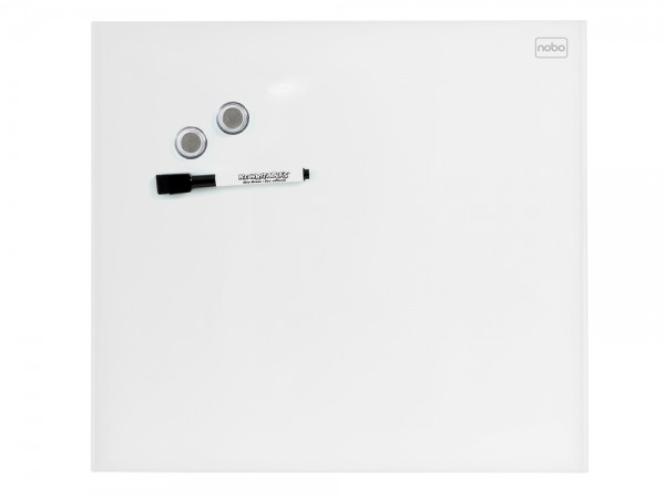 Glastavla 30 x 30cm magnetisk vit | Nobo Diamond 247154 - 1
