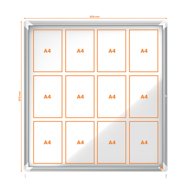 Skyltskåp låsbar 12x A4 | utomhus | Nobo Premium Plus 247488 - 1