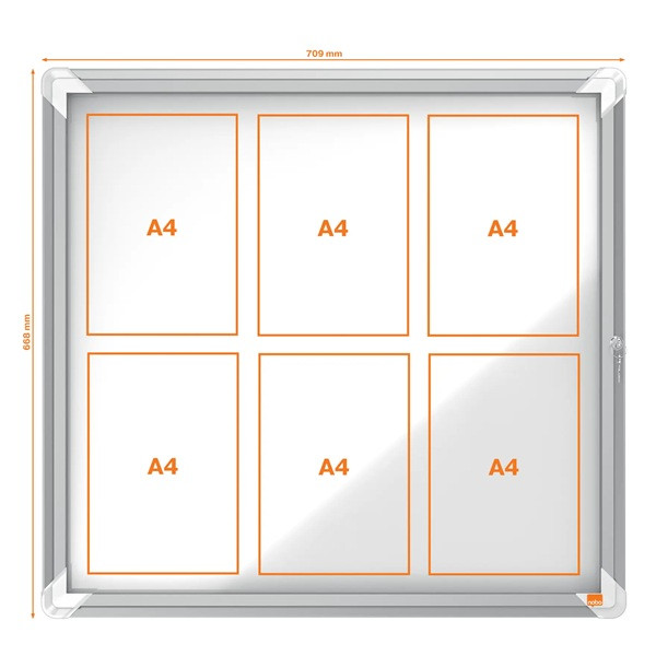 Skyltskåp låsbar 6x A4 | inomhus | Nobo Premium Plus SE001398 - 1