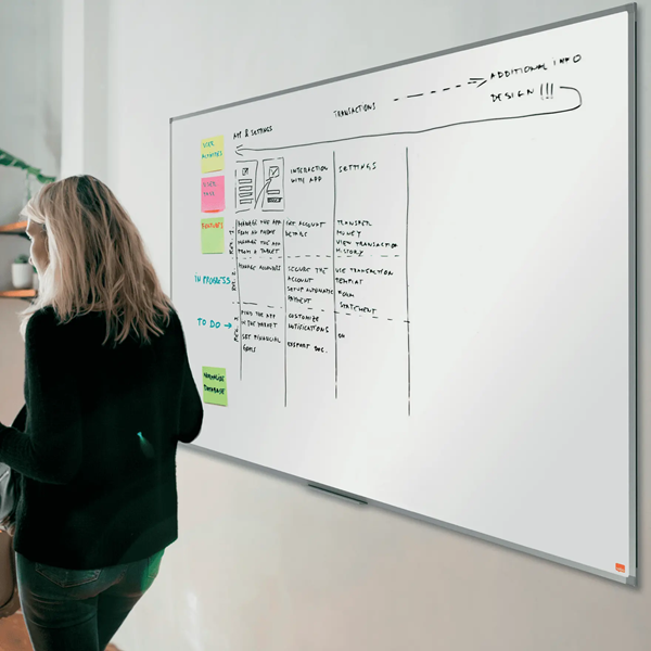 Whiteboard 120 x 120cm magnetlackerat stål | Nobo Essence [PALLFRAKT] SE001407 - 7