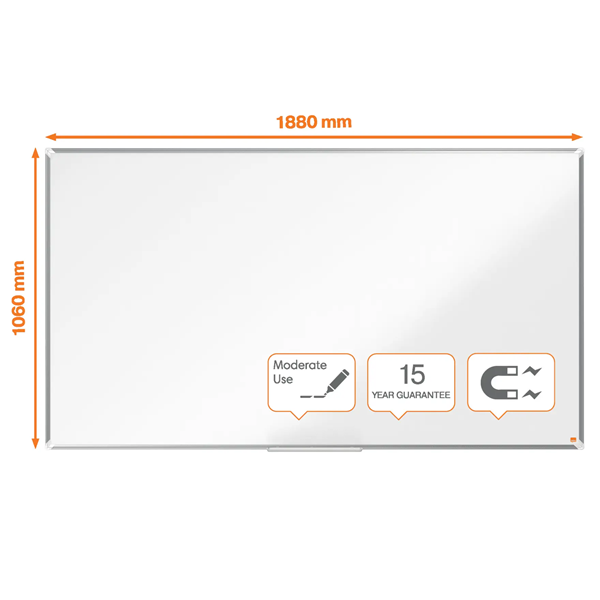 Whiteboard 190,1 x 107,8cm magnetlackerat stål | Nobo Premium Plus [PALLFRAKT] SE001406 - 1