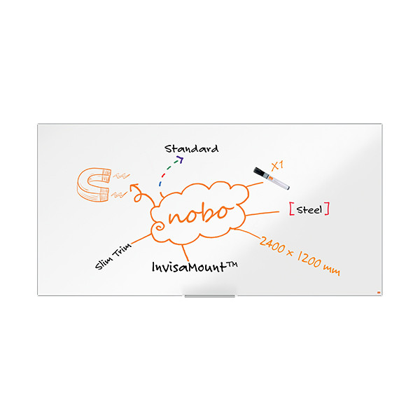 Nobo Whiteboard 240 x 120cm magnetlackerat stål | Nobo Impression Pro 1915408 247395 - 4