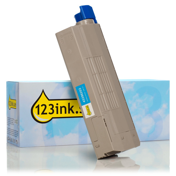 OKI 45396203 cyan toner hög kapacitet (varumärket 123ink) 45396203C 036137 - 1