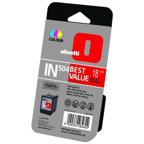 Olivetti IN504 (B0496) färgbläckpatron hög kapacitet (original) B0496 042140 - 1