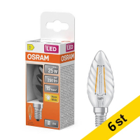 LED lampa E14 | B35 klar | 2700K | 1,8W (25W) [Osram] 6st LOS02137