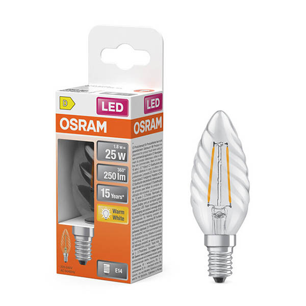 LED lampa E14 | B35 klar | 2700K | 1,8W (25W) [Osram] LOS02136 - 1