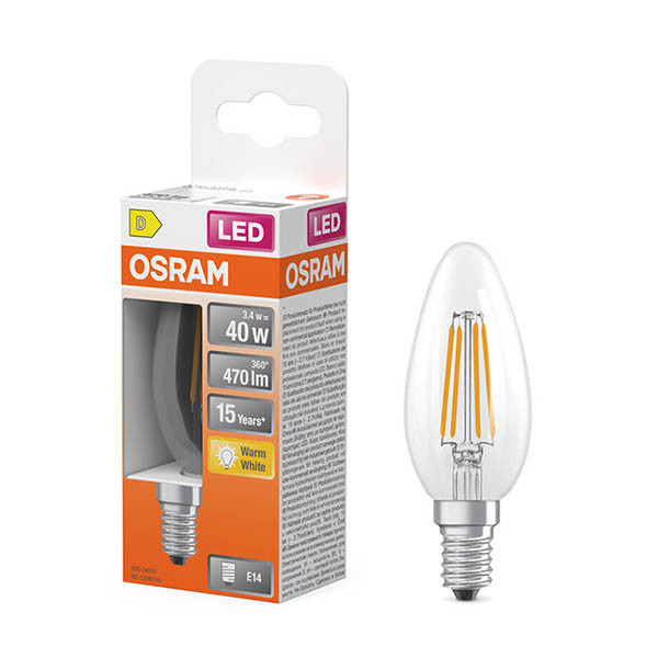 LED lampa E14 | B35 klar | 2700K | 3,4W (40W) [Osram] LOS01859 - 1