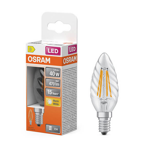 LED lampa E14 | B35 klar | 2700K | 3,4W (40W) [Osram] LOS02140 - 1