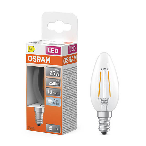 LED lampa E14 | B35 klar | 4000K | 1,8W (25W) [Osram] LOS02134 - 1