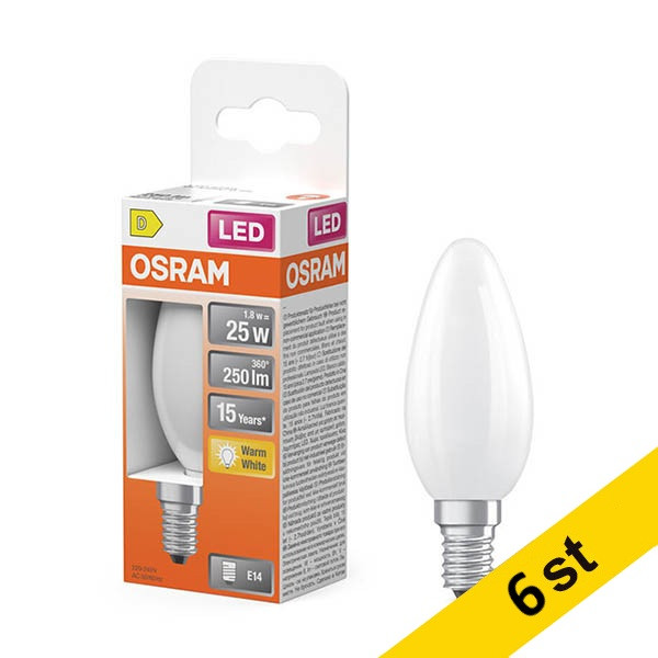 LED lampa E14 | B35 matt | 2700K | 1,8W (25W) [Osram] 6st LOS01864 - 1